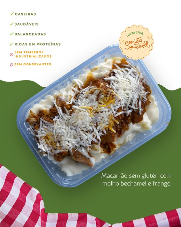 Macarrão sem glúten com frango